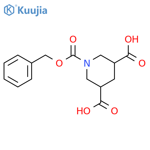 1-((benzyloxy)carbonyl)piperidine-3,5-dicarboxylic acid structure