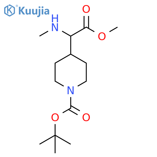 Methyl 1-[(1,1-dimethylethoxy)carbonyl]-α-(methylamino)-4-piperidineacetate structure