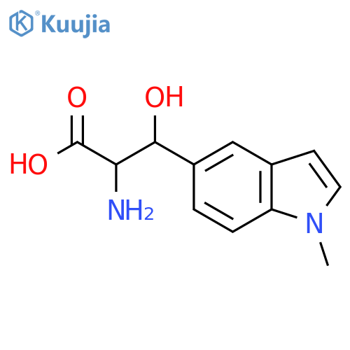 2-amino-3-hydroxy-3-(1-methyl-1H-indol-5-yl)propanoic acid structure