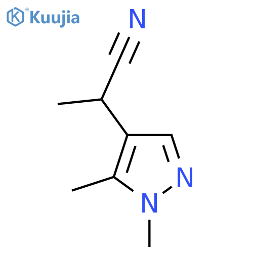 2-(1,5-dimethyl-1H-pyrazol-4-yl)propanenitrile structure