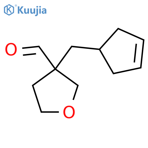 3-(cyclopent-3-en-1-yl)methyloxolane-3-carbaldehyde structure