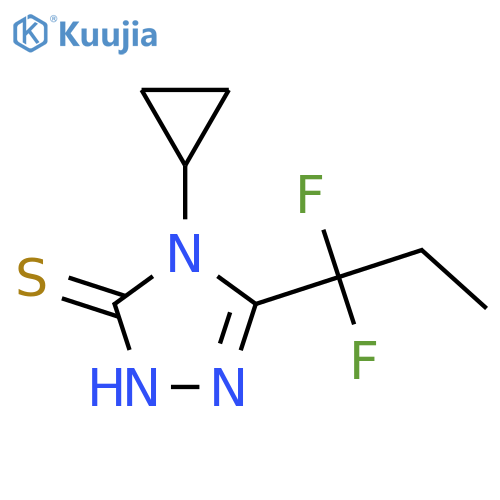 4-cyclopropyl-3-(1,1-difluoropropyl)-1H-1,2,4-triazole-5-thione structure