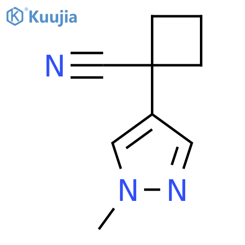 1-(1-methyl-1H-pyrazol-4-yl)cyclobutane-1-carbonitrile structure