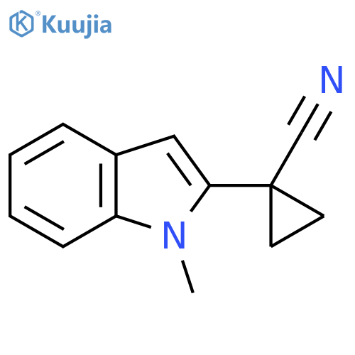 1-(1-methyl-1H-indol-2-yl)cyclopropane-1-carbonitrile structure