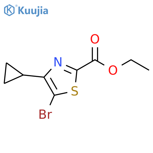 2-Thiazolecarboxylic acid, 5-bromo-4-cyclopropyl-, ethyl ester structure