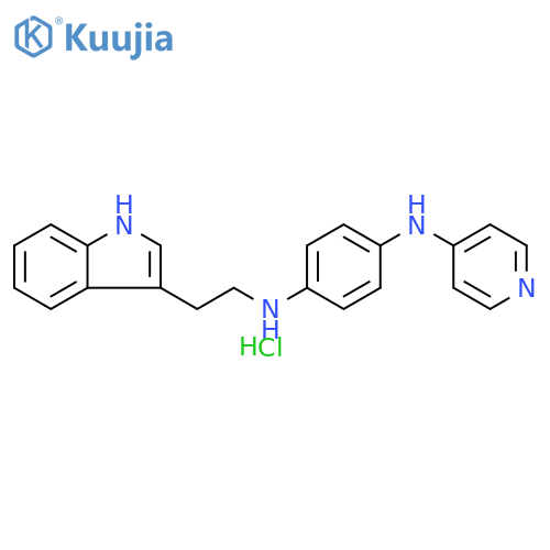 1,4-Benzenediamine, N1-[2-(1H-indol-3-yl)ethyl]-N4-4-pyridinyl-, hydrochloride (1:2) structure