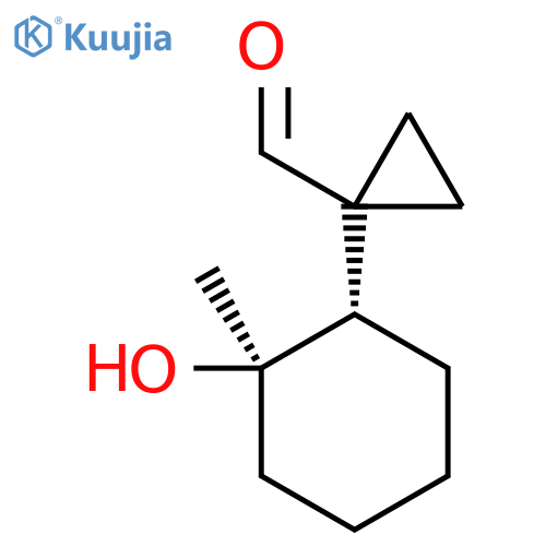 rac-1-(1R,2S)-2-hydroxy-2-methylcyclohexylcyclopropane-1-carbaldehyde structure