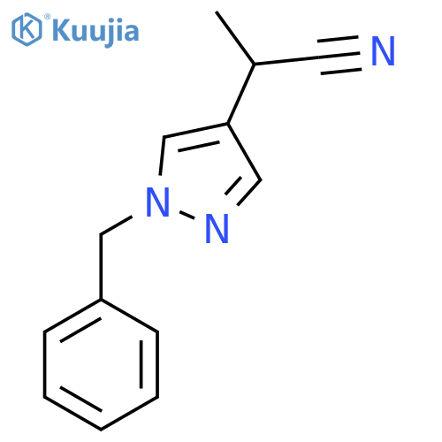 2-(1-benzyl-1H-pyrazol-4-yl)propanenitrile structure