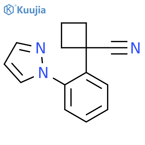 1-2-(1H-pyrazol-1-yl)phenylcyclobutane-1-carbonitrile structure