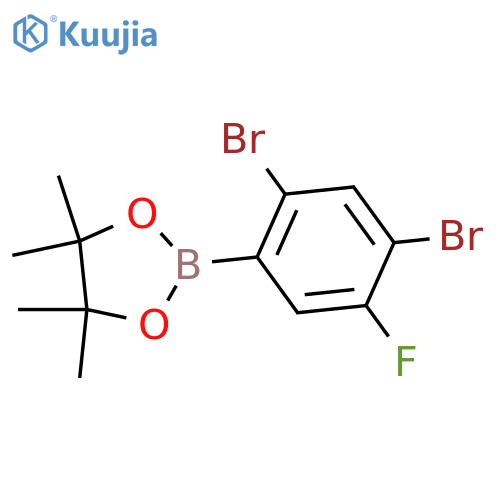 2,4-Dibromo-5-fluorophenylboronic acid pinacol ester structure