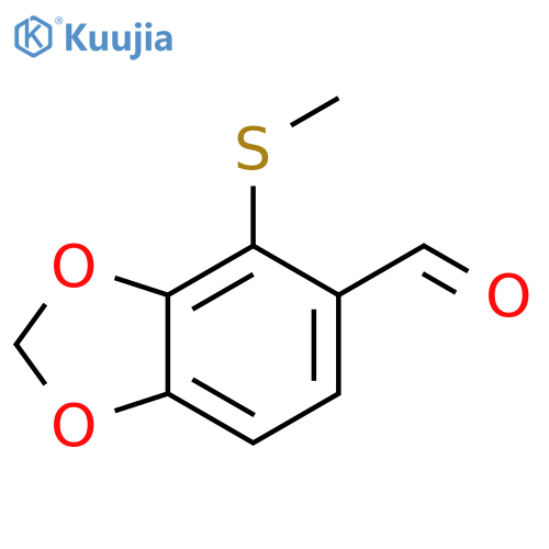 4-(methylthio)benzo[d][1,3]dioxole-5-carbaldehyde structure