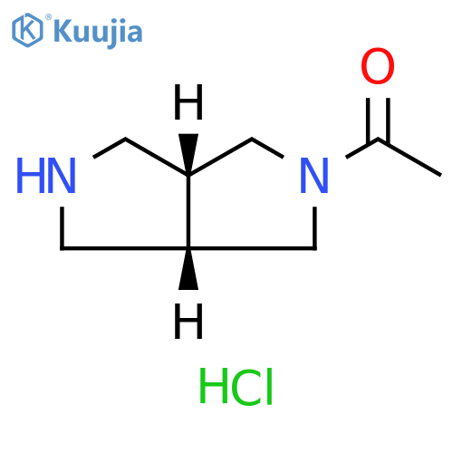1-[(3aS,6aR)-2,3,3a,4,6,6a-hexahydro-1H-pyrrolo[3,4-c]pyrrol-5-yl]ethanone;hydrochloride structure