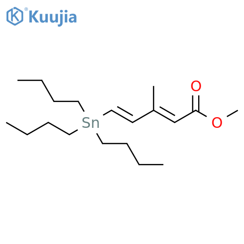 2,4-Pentadienoic acid, 3-methyl-5-(tributylstannyl)-, methyl ester, (2E,4E)- structure