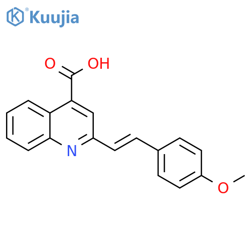 2-[(E)-2-(4-methoxyphenyl)ethenyl]quinoline-4-carboxylic acid structure
