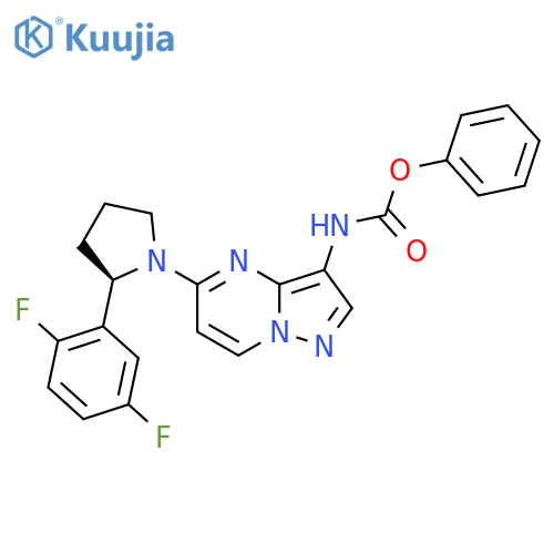 Phenyl (R)-(5-(2-(2,5-difluorophenyl)pyrrolidin-1-yl)pyrazolo[1,5-a]pyrimidin-3-yl)carbamate structure