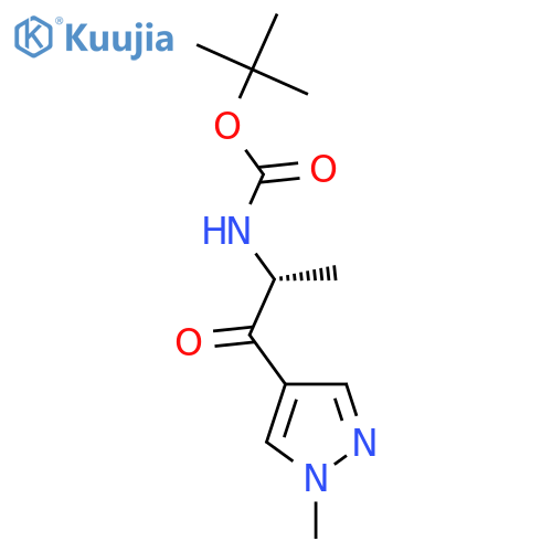 tert-butyl N-[(2R)-1-(1-methyl-1H-pyrazol-4-yl)-1-oxopropan-2-yl]carbamate structure