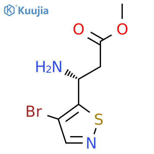 methyl (3R)-3-amino-3-(4-bromo-1,2-thiazol-5-yl)propanoate structure