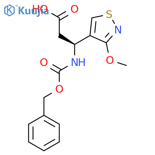 (3S)-3-{(benzyloxy)carbonylamino}-3-(3-methoxy-1,2-thiazol-4-yl)propanoic acid structure