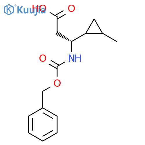(3R)-3-{(benzyloxy)carbonylamino}-3-(2-methylcyclopropyl)propanoic acid structure