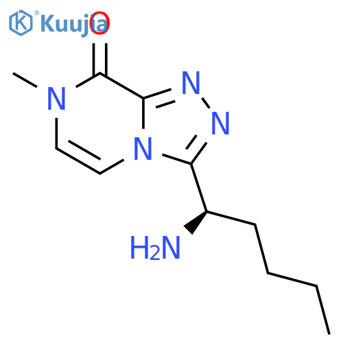 1,2,4-Triazolo[4,3-a]pyrazin-8(7H)-one, 3-[(1R)-1-aminopentyl]-7-methyl- structure