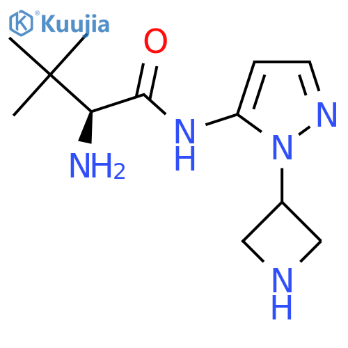 (2S)-2-amino-N-1-(azetidin-3-yl)-1H-pyrazol-5-yl-3,3-dimethylbutanamide structure
