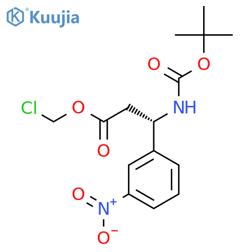 Benzenepropanoic acid, β-[[(1,1-dimethylethoxy)carbonyl]amino]-3-nitro-, chloromethyl ester, (βS)- structure