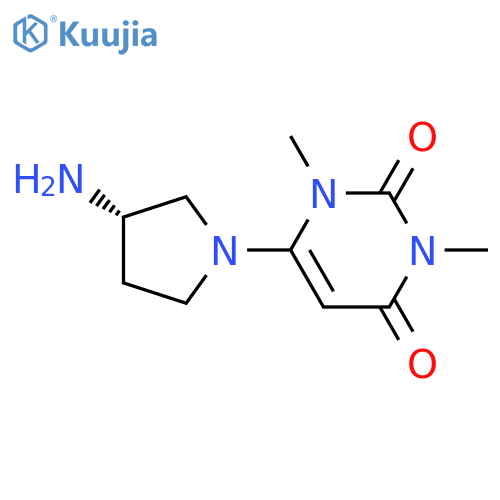 6-(3S)-3-aminopyrrolidin-1-yl-1,3-dimethyl-1,2,3,4-tetrahydropyrimidine-2,4-dione structure