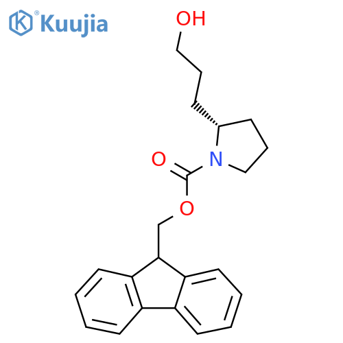 9H-fluoren-9-ylmethyl (2S)-2-(3-hydroxypropyl)pyrrolidine-1-carboxylate structure