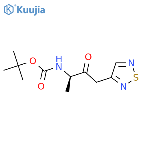 tert-butyl N-[(2R)-3-oxo-4-(1,2,5-thiadiazol-3-yl)butan-2-yl]carbamate structure