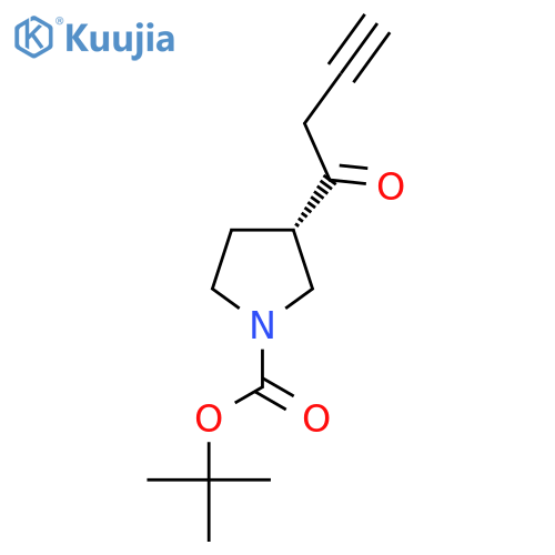 tert-butyl (3S)-3-(but-3-ynoyl)pyrrolidine-1-carboxylate structure
