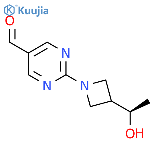 2-{3-[(1R)-1-hydroxyethyl]azetidin-1-yl}pyrimidine-5-carbaldehyde structure