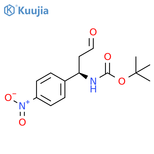 tert-butyl N-(1R)-1-(4-nitrophenyl)-3-oxopropylcarbamate structure