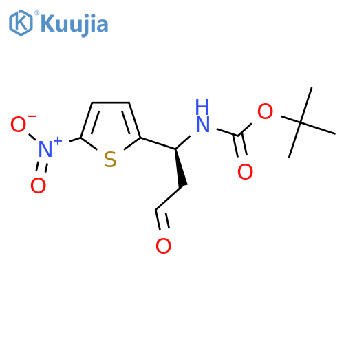 tert-butyl N-(1S)-1-(5-nitrothiophen-2-yl)-3-oxopropylcarbamate structure