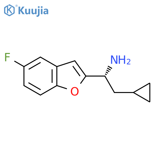 (1R)-2-cyclopropyl-1-(5-fluoro-1-benzofuran-2-yl)ethan-1-amine structure