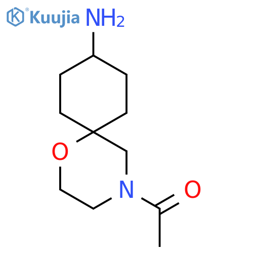 1-(6r,9r)-9-amino-1-oxa-4-azaspiro5.5undecan-4-ylethan-1-one structure