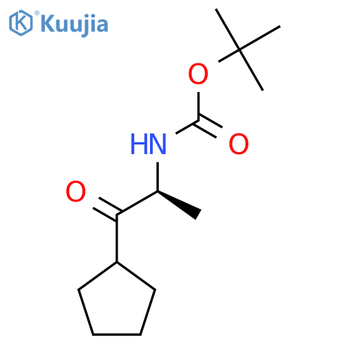 tert-butyl N-[(2S)-1-cyclopentyl-1-oxopropan-2-yl]carbamate structure