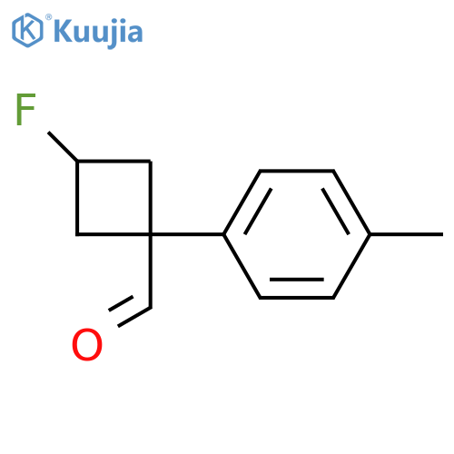 (1r,3r)-3-fluoro-1-(4-methylphenyl)cyclobutane-1-carbaldehyde structure