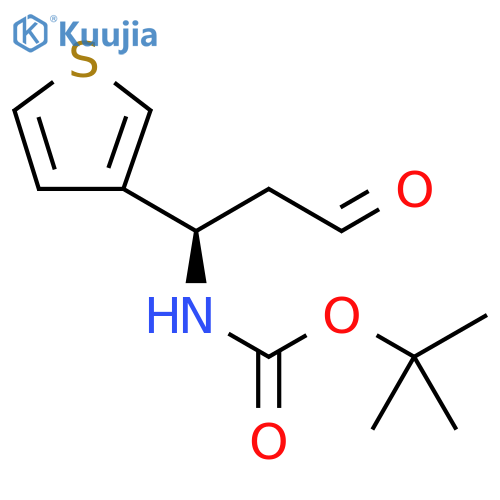 tert-butyl N-(1R)-3-oxo-1-(thiophen-3-yl)propylcarbamate structure