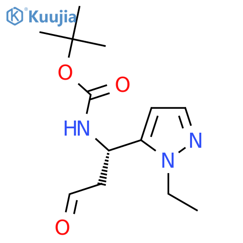 tert-butyl N-(1S)-1-(1-ethyl-1H-pyrazol-5-yl)-3-oxopropylcarbamate structure