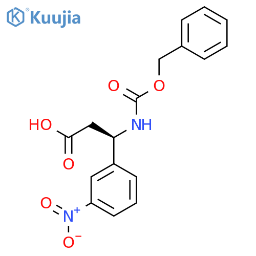 (3R)-3-{(benzyloxy)carbonylamino}-3-(3-nitrophenyl)propanoic acid structure