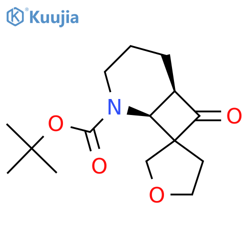 rac-tert-butyl (1R,6S)-8-oxo-5-azaspiro[bicyclo[4.2.0]octane-7,3'-oxolane]-5-carboxylate structure