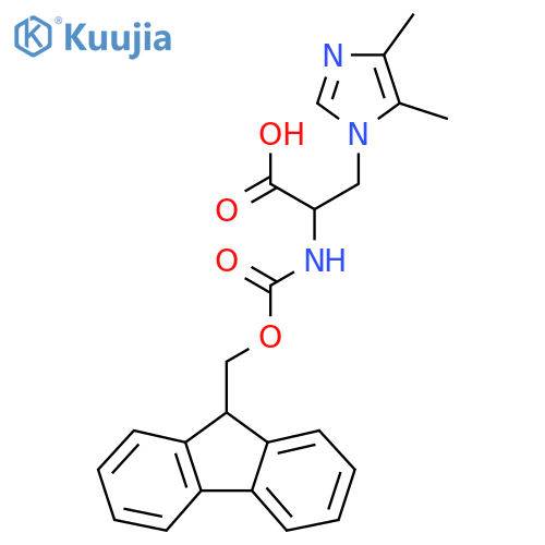 3-(4,5-dimethyl-1H-imidazol-1-yl)-2-({(9H-fluoren-9-yl)methoxycarbonyl}amino)propanoic acid structure