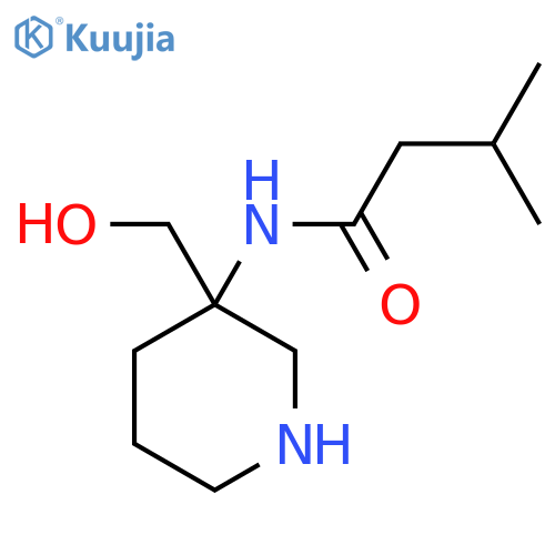 N-[3-(hydroxymethyl)piperidin-3-yl]-3-methylbutanamide structure