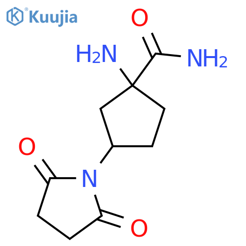 1-amino-3-(2,5-dioxopyrrolidin-1-yl)cyclopentane-1-carboxamide structure