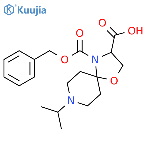 1-Oxa-4,8-diazaspiro[4.5]decane-3,4-dicarboxylic acid, 8-(1-methylethyl)-, 4-(phenylmethyl) ester structure