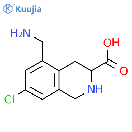 5-(aminomethyl)-7-chloro-1,2,3,4-tetrahydroisoquinoline-3-carboxylic acid structure