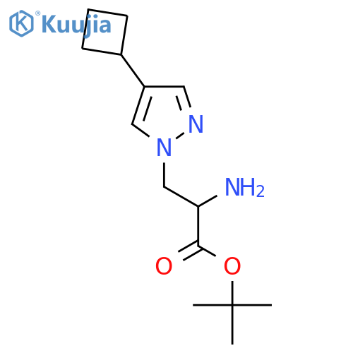 tert-butyl 2-amino-3-(4-cyclobutyl-1H-pyrazol-1-yl)propanoate structure