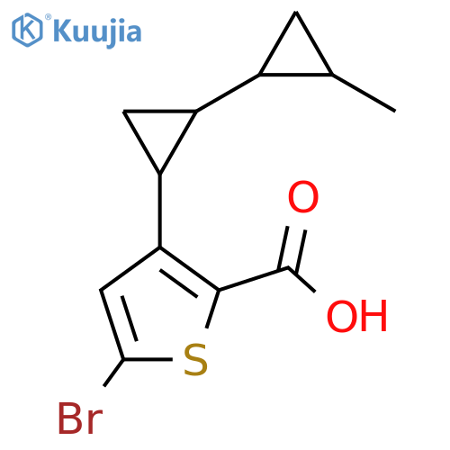 5-Bromo-3-[2-(2-methylcyclopropyl)cyclopropyl]thiophene-2-carboxylic acid structure