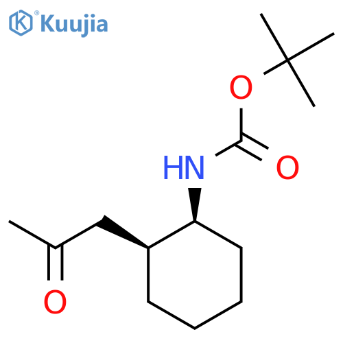 rac-tert-butyl N-[(1R,2R)-2-(2-oxopropyl)cyclohexyl]carbamate structure