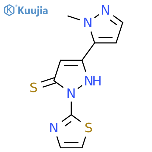 3-(1-methyl-1H-pyrazol-5-yl)-1-(1,3-thiazol-2-yl)-1H-pyrazole-5-thiol structure
